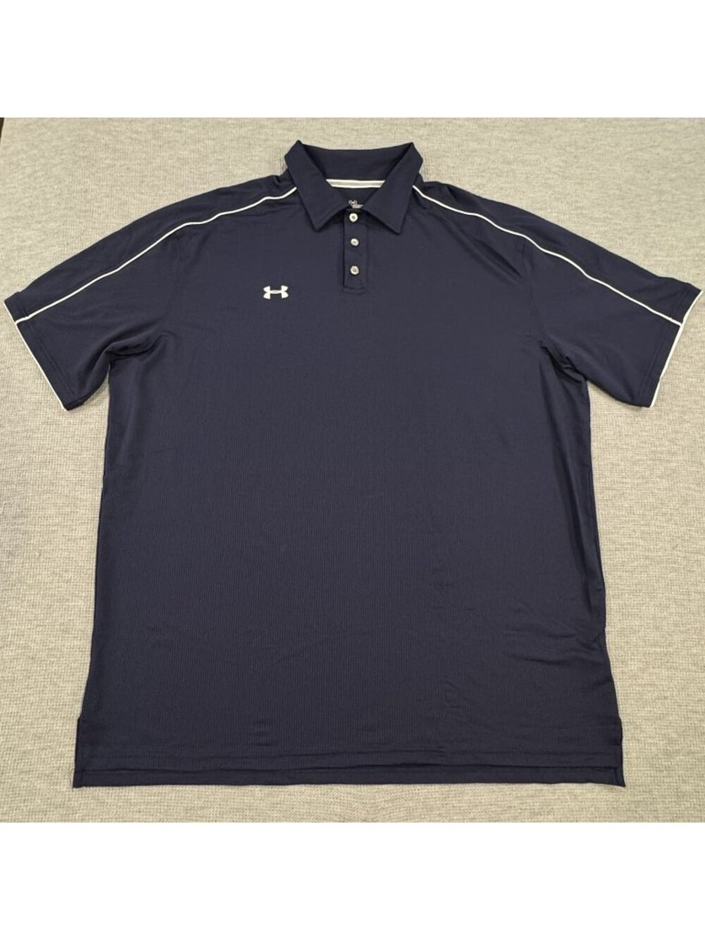 Under Armour Performance Golf Polo Mens Size XL Navy Short Sleeve Stretch Stripe